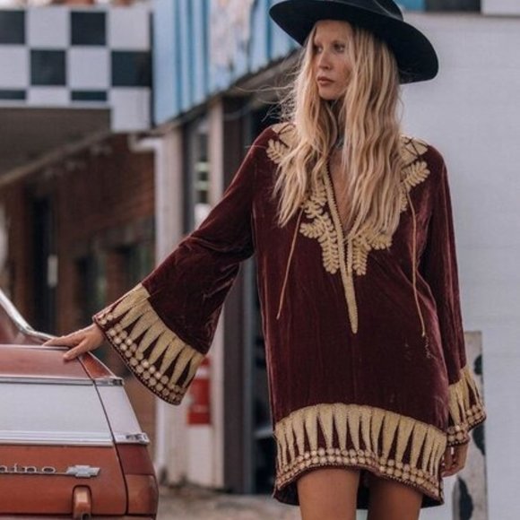 SOLD - NWT Chasing Unicorns Queen of Hearts Velvet Tunic Dress - S - Picture 1 of 5